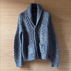 Brooks Brothers Blue Gray Cable Knit Cardigan